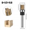 Frez prosty kopiujący z łożyskiem Z3 12,7 × 11,9 mm – trzpień 6 mm