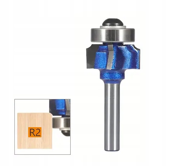 Frez R2 czteroostrzowy z łożyskiem do obrzeży – trzpień 8 mm
